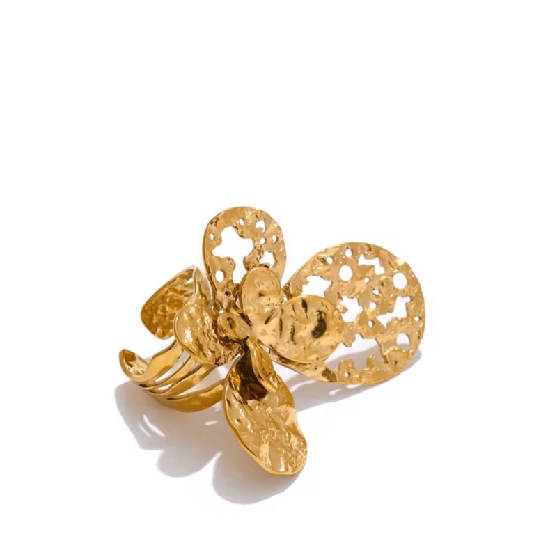 GENERICO - anillo ajustable Mariposa Calada  enchape oro