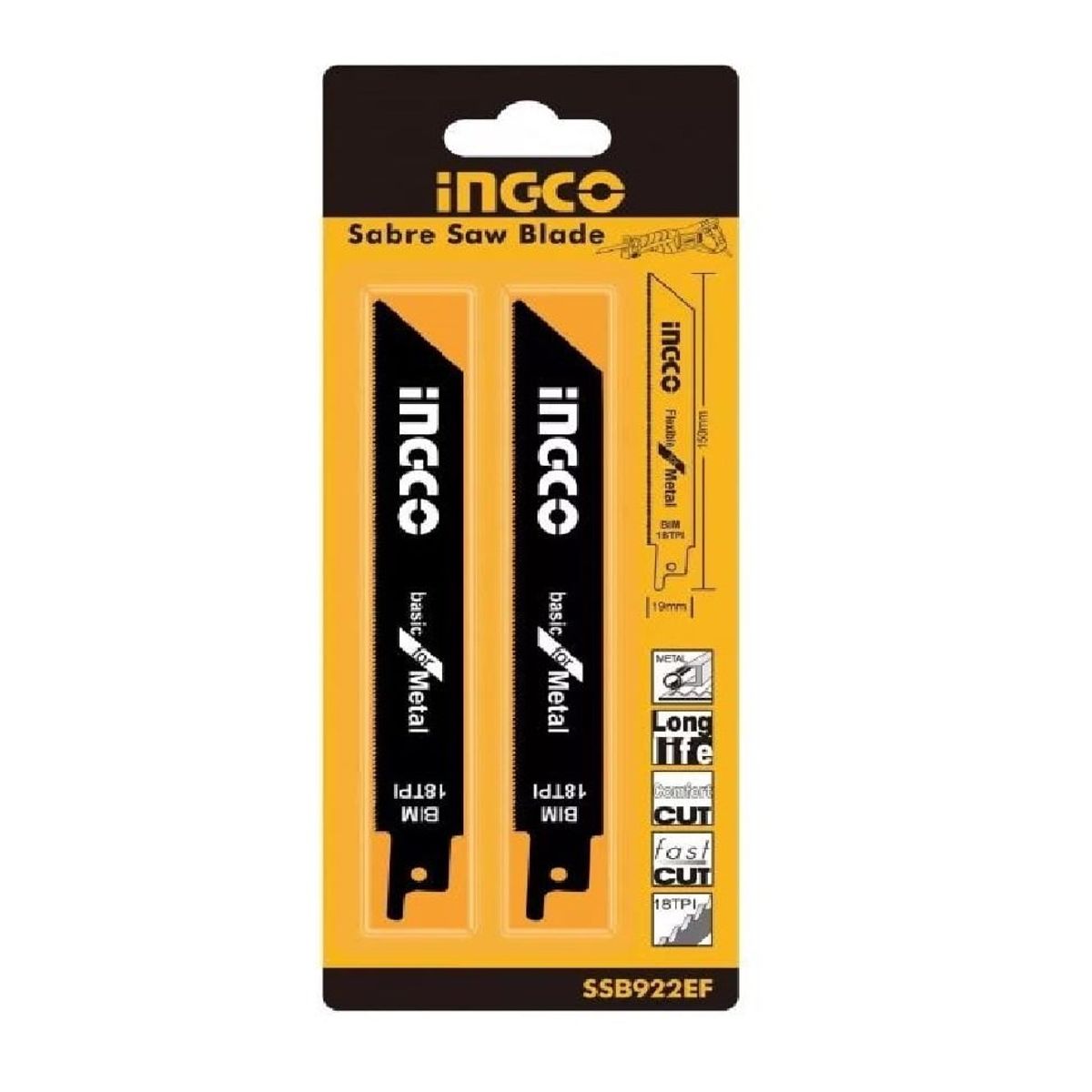 INGCO - 4 Hojas De Sierra Para Sierra Sable, Uso En  Metal. Ingco