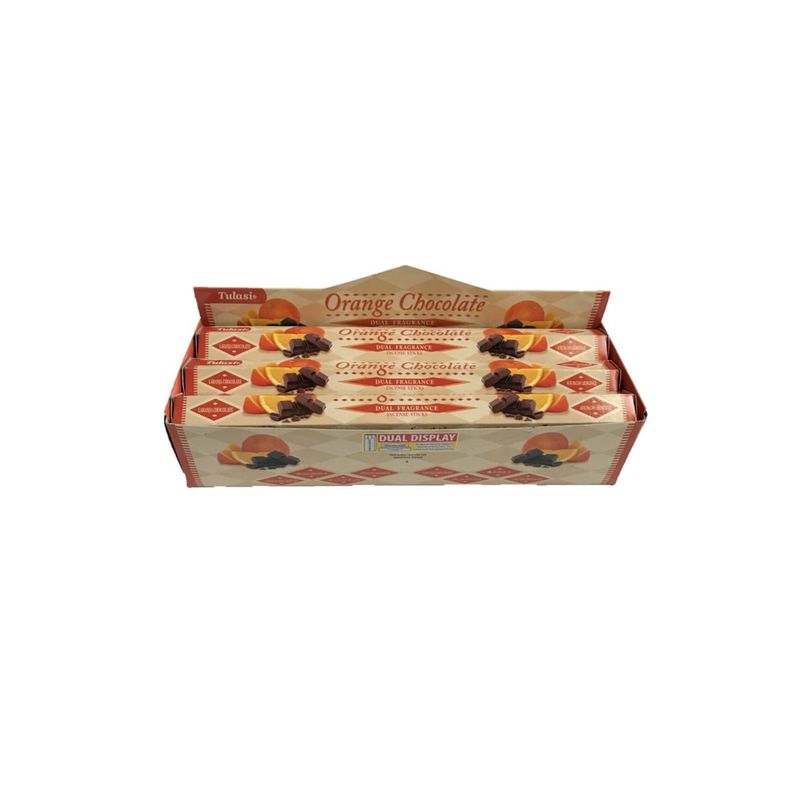 GENERICO - Incienso Aroma Naranja Chocolate Caja 6 Tubos Hexagonales