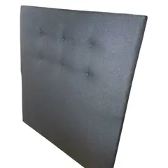 GENERICO - RESPALDO DE CAMA PLAZA Y MEDIA A PISO CON BOTONES GRIS OSCURO LINO