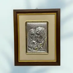 GENERICO - Quadretto Italiano Religioso De Madera Sagrada Familia