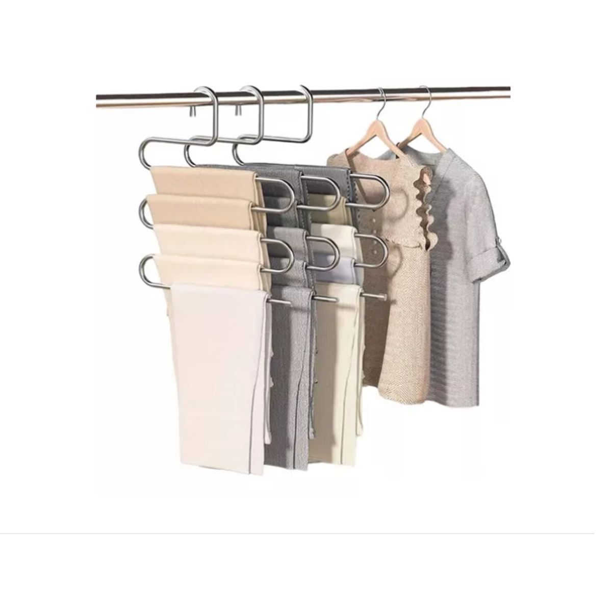 GENERICO - Pack 2 Colgador De Pantalones Metalico Gancho Closet