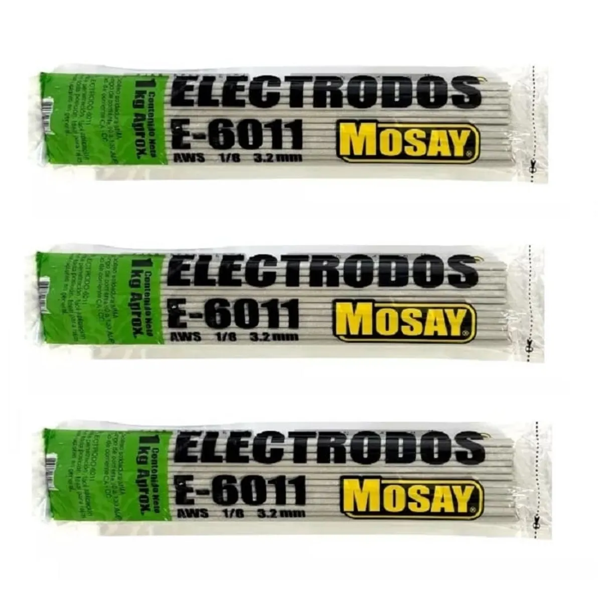 MOSAY - 3 Kilos de Electrodos , Soldadura 6011 1/8,  Mosay