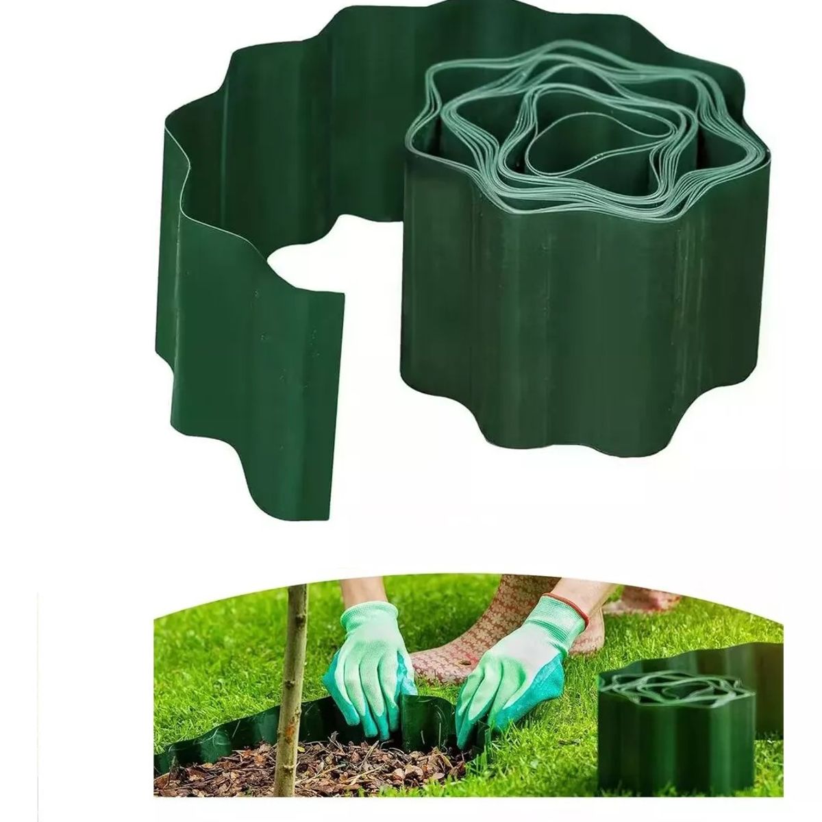 KUANGYE - 9m Valla De Plástico Para Jardín Y Césped De Para Paisajism