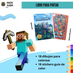 GENERICO - Libro Para Pintar Minecraft con stickers