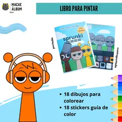 GENERICO - Libro para pintar Sprunki con stickers