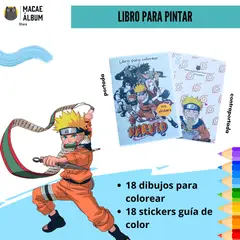 GENERICO - Libro para pintar Naruto con stickers