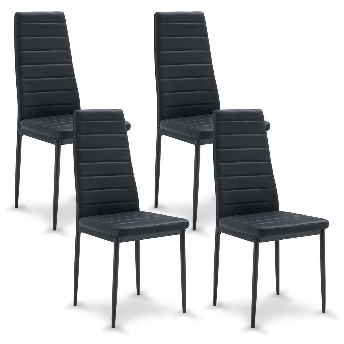 NOVAHUS - Pack 4 Silla de Comedor Boston Negro