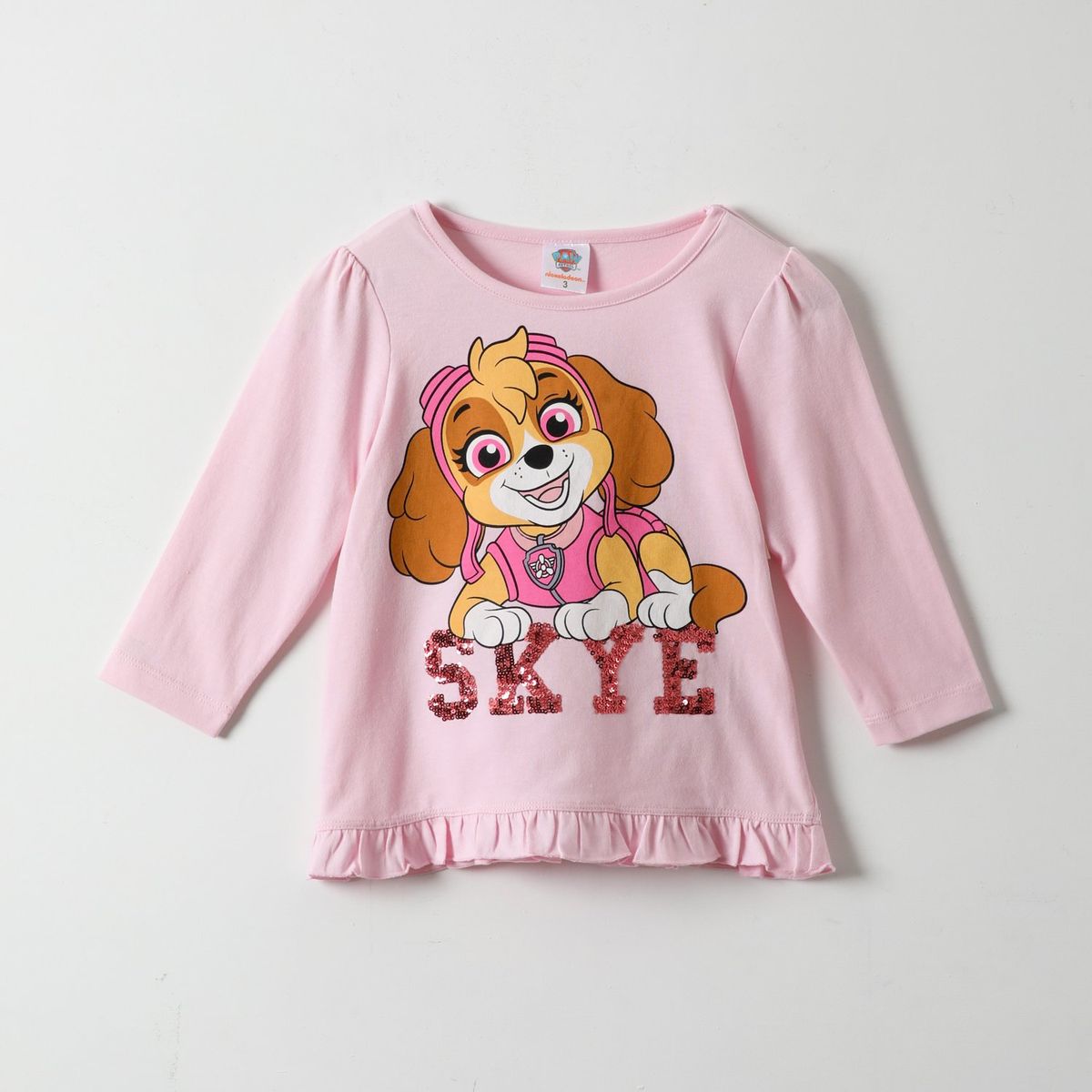 PAW PATROL - Polera Manga Larga Niña Happy Rosado Paw Patrol