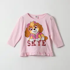 PAW PATROL - Polera Manga Larga Niña Happy Rosado