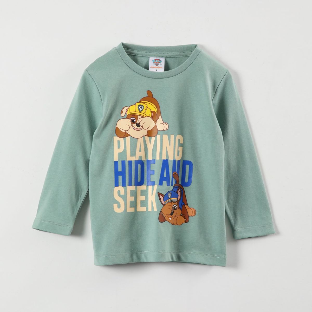 PAW PATROL - Polera Manga Larga Niño Hide And Seek Verde Paw Patrol