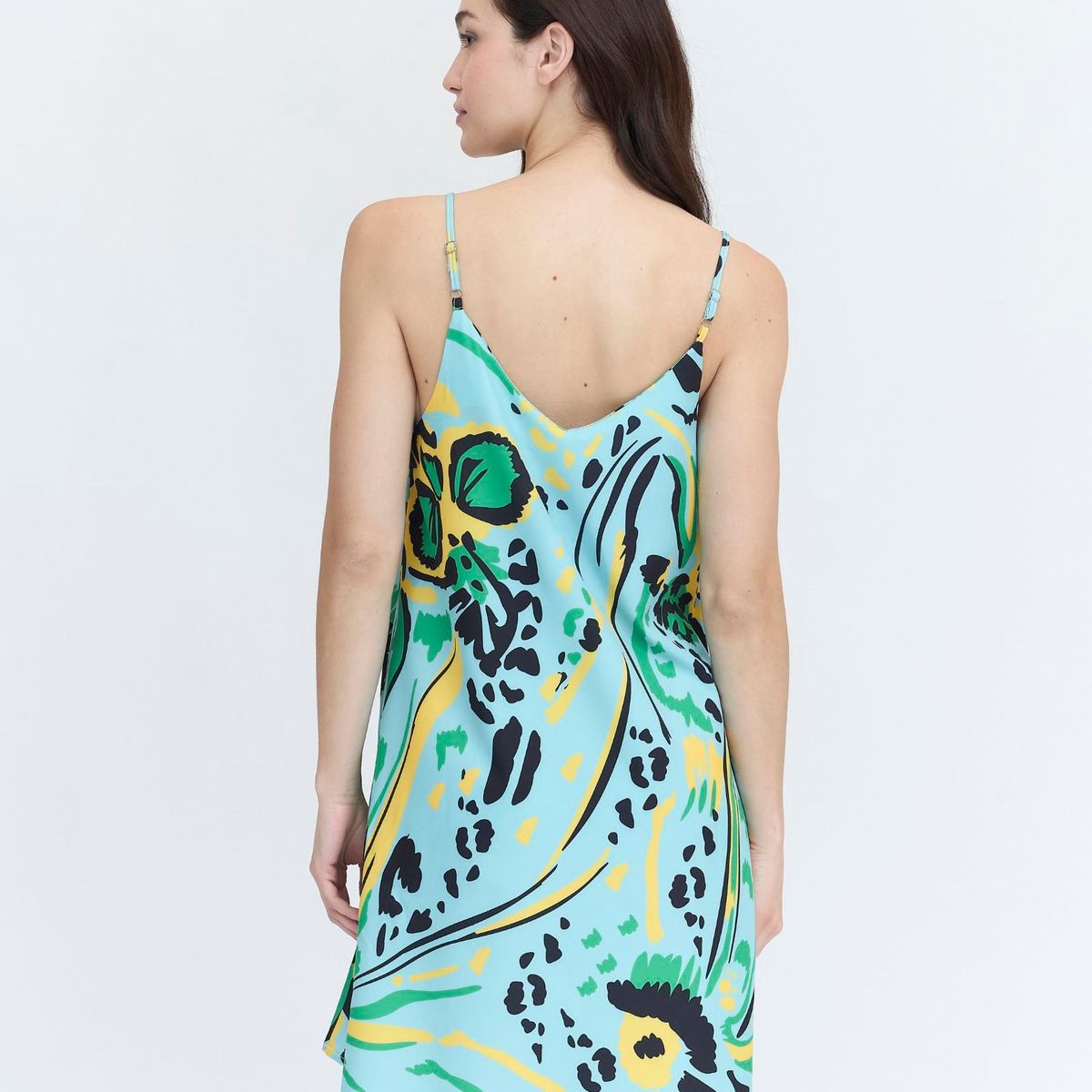 GUINDA - Vestido Corto Estampado y Tirantes Mush Guinda