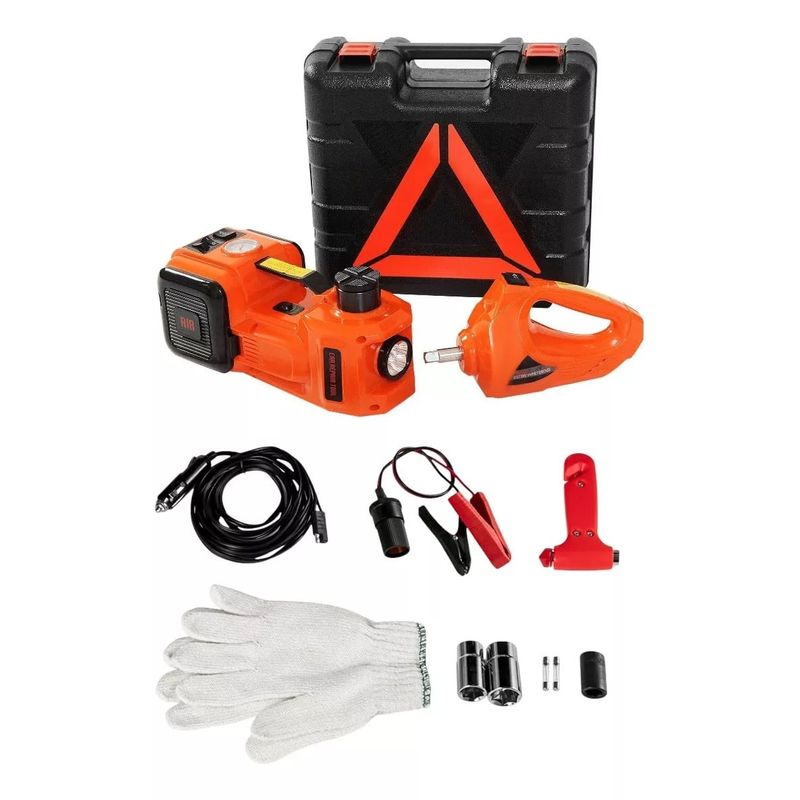 GENERICO - Kit 4en1 Gata Electrica Llave De Impacto Compresor Triangulo