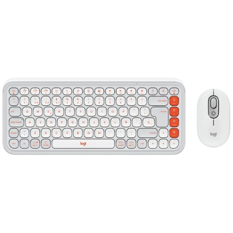 LOGITECH - Kit Logitech Pop Icon Teclado + Mouse Inalámbrico BT Blanco
