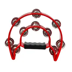 HENDRIX - Pandero Musical Media Luna Rojo 20x20 cm