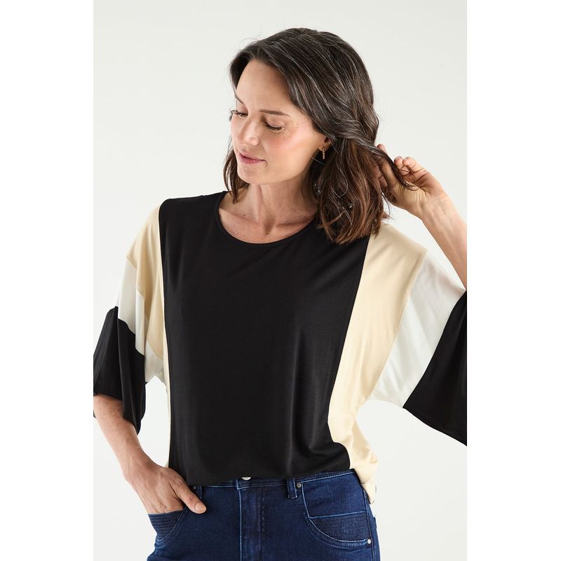 MA GRIFFE - Polera Manga Larga Negro Mujer Magriffe