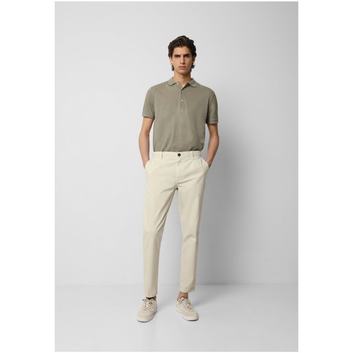 SCALPERS - Pantalón Chino Pinzas Off White