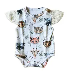 LITTLE BEE - Body manga corta Animals Niña_.