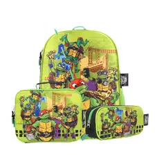 YADATEX - Set Mochila Lonchera Colegio Escolar Estuche Tortugas Ninja Mutantes Niños