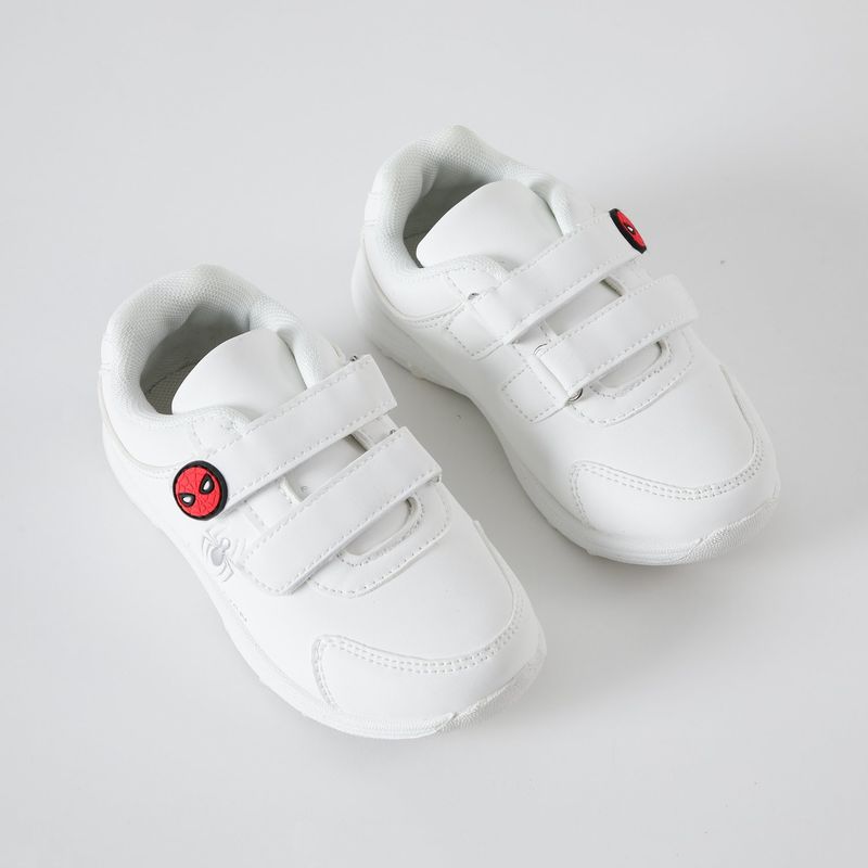 MARVEL - Zapatillas Escolar Niño Spiderman Logo Blanco Marvel