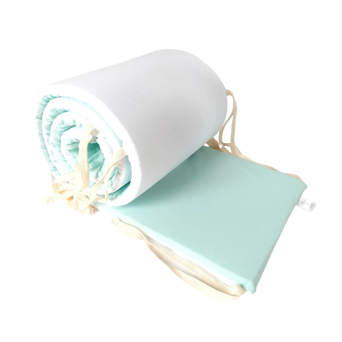 OLIVIA Y SAM - PROTECTOR CUNA BICOLOR AGUA