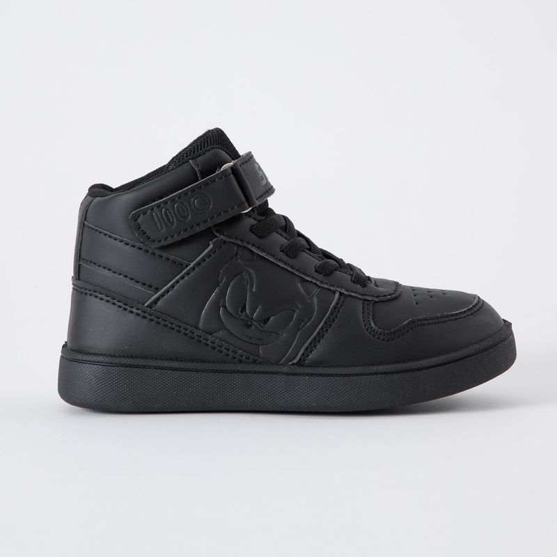 SONIC - Zapatilla Escolar Niño Caña Negro Sonic