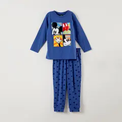 DISNEY - Pijama Niño Mickey Cuadros Azul