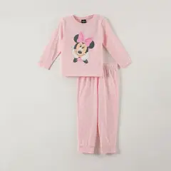 DISNEY - Pijama Oficial Minnie Mouse con Estampado de Corazones Niña 2-8 Años