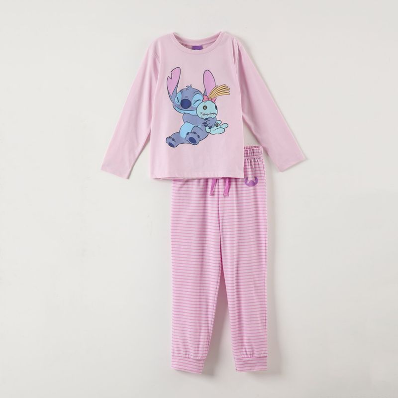 DISNEY - Pijama Niña Lilo & Stitch Trapos Rosado Disney