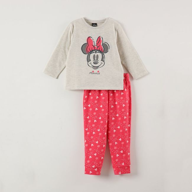 DISNEY - Conjunto Pijama Niña Minnie Dibujo Gris Disney