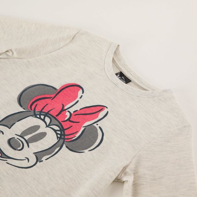 DISNEY - Conjunto Pijama Niña Minnie Dibujo Gris Disney