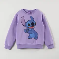 DISNEY - Poleron Niña Lilo & Stitch Happy Morado