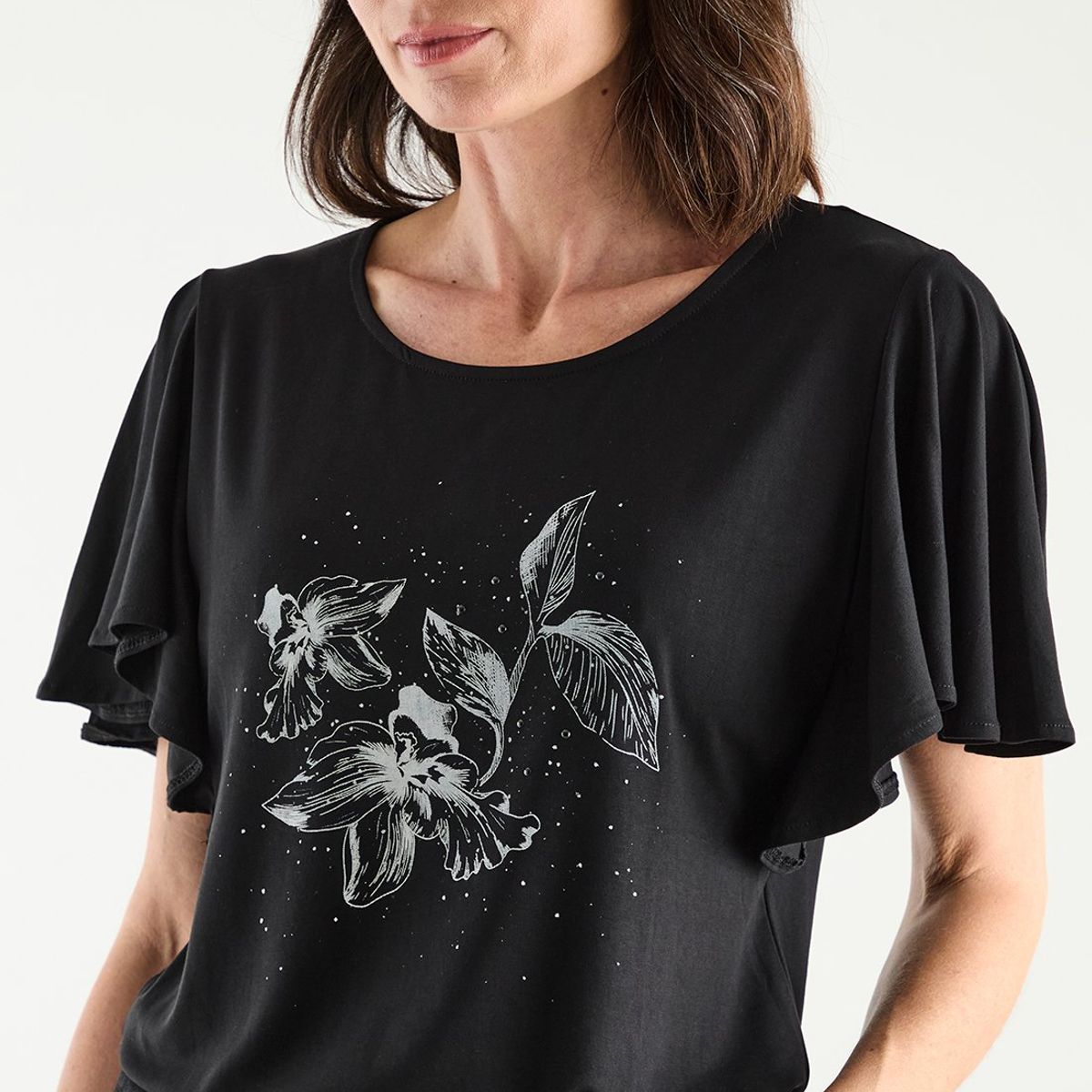 MA GRIFFE - Polera Manga Corta Negro Mujer Magriffe