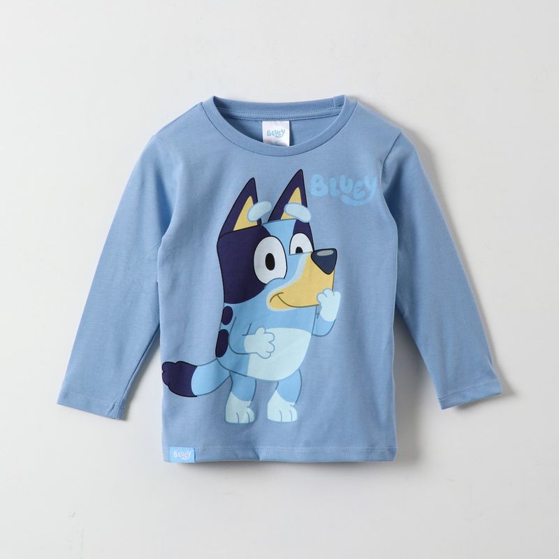 BLUEY - Polera Manga Larga Niño Laugh Celeste Bluey