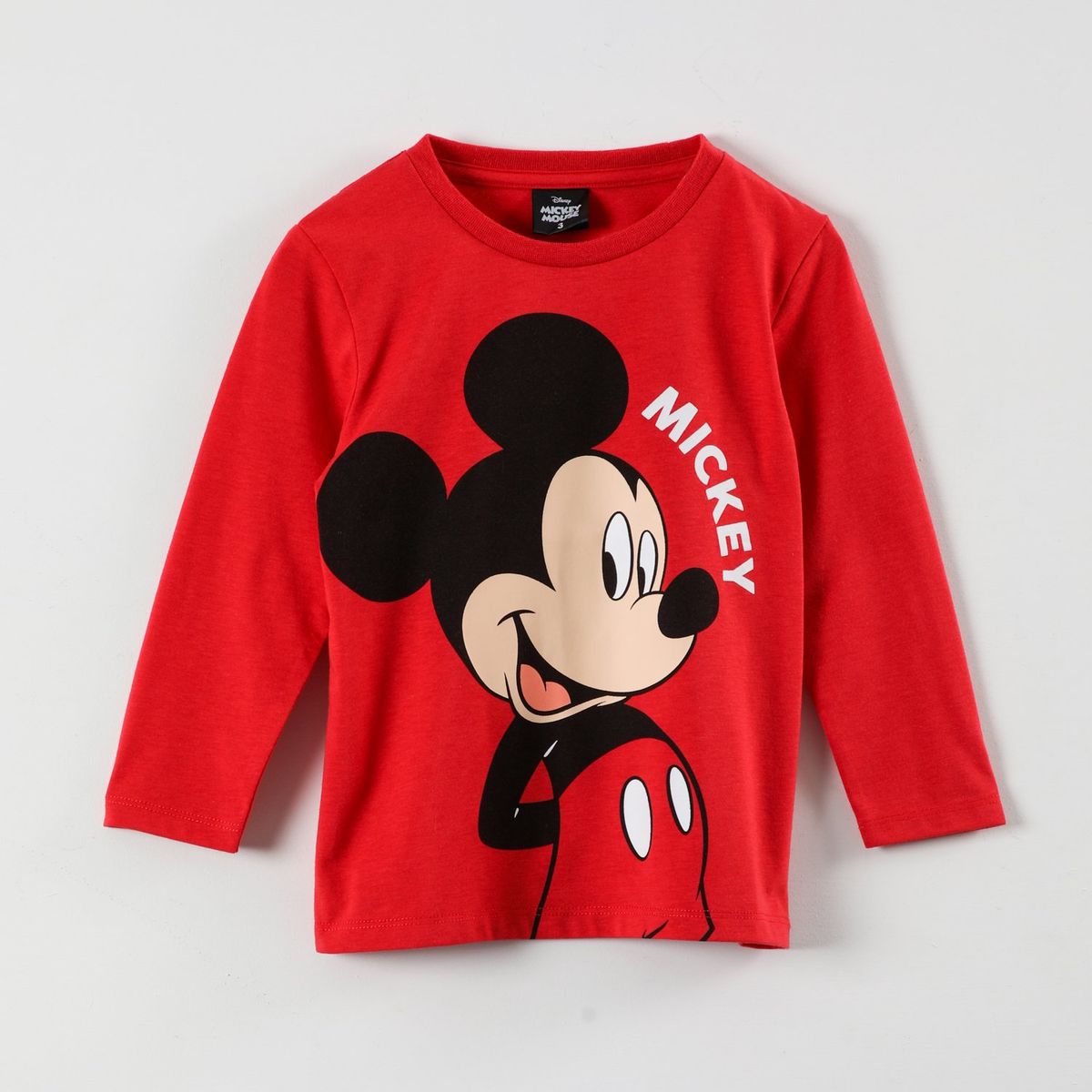DISNEY - Polera Manga Larga Niño Mickey Outgoing Rojo Disney