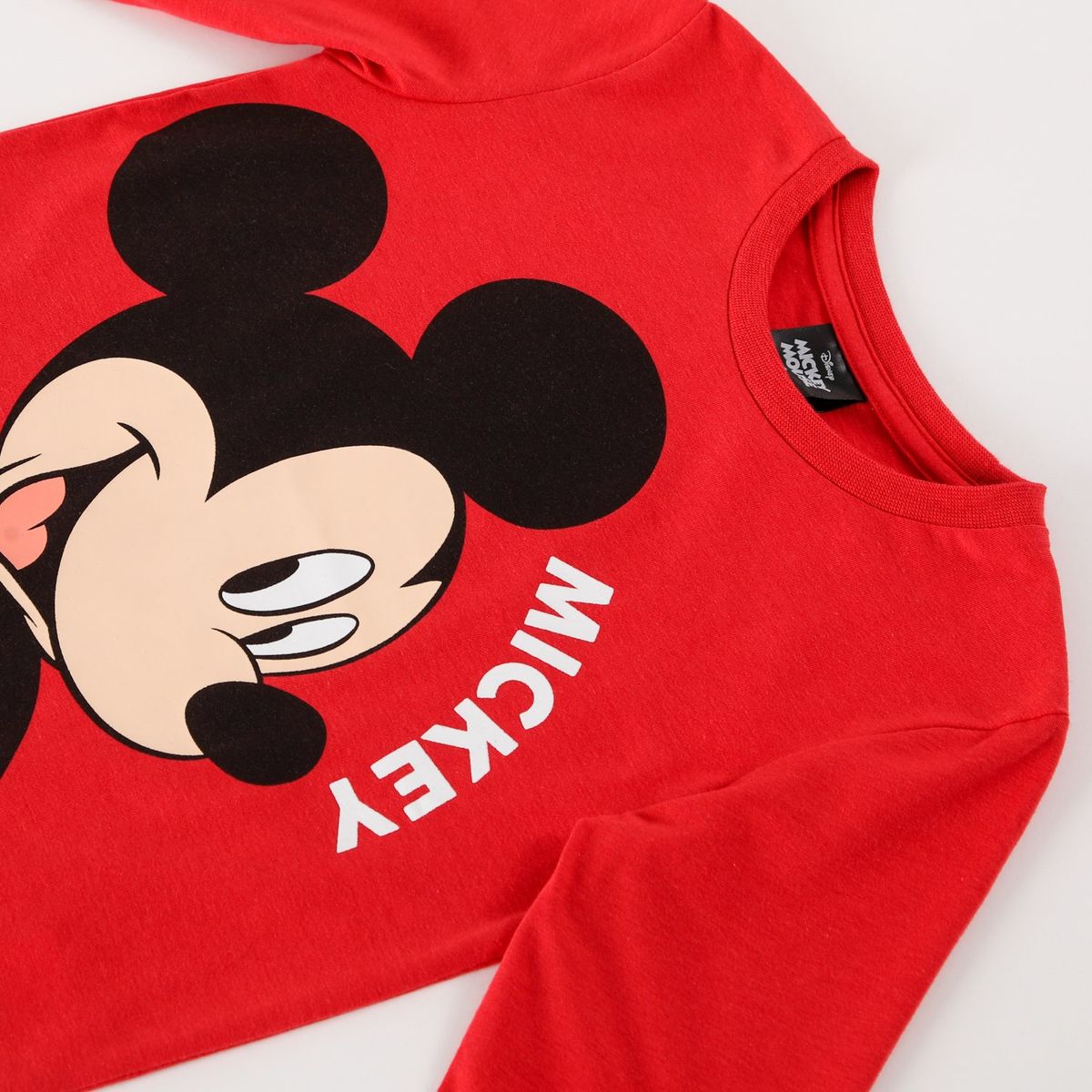 DISNEY - Polera Manga Larga Niño Mickey Outgoing Rojo Disney