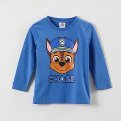 PAW PATROL - Polera Manga Larga Niño Chase The Cop Azul