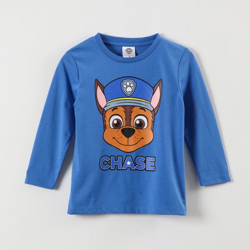 PAW PATROL - Polera Manga Larga Niño Chase The Cop Azul Paw Patrol