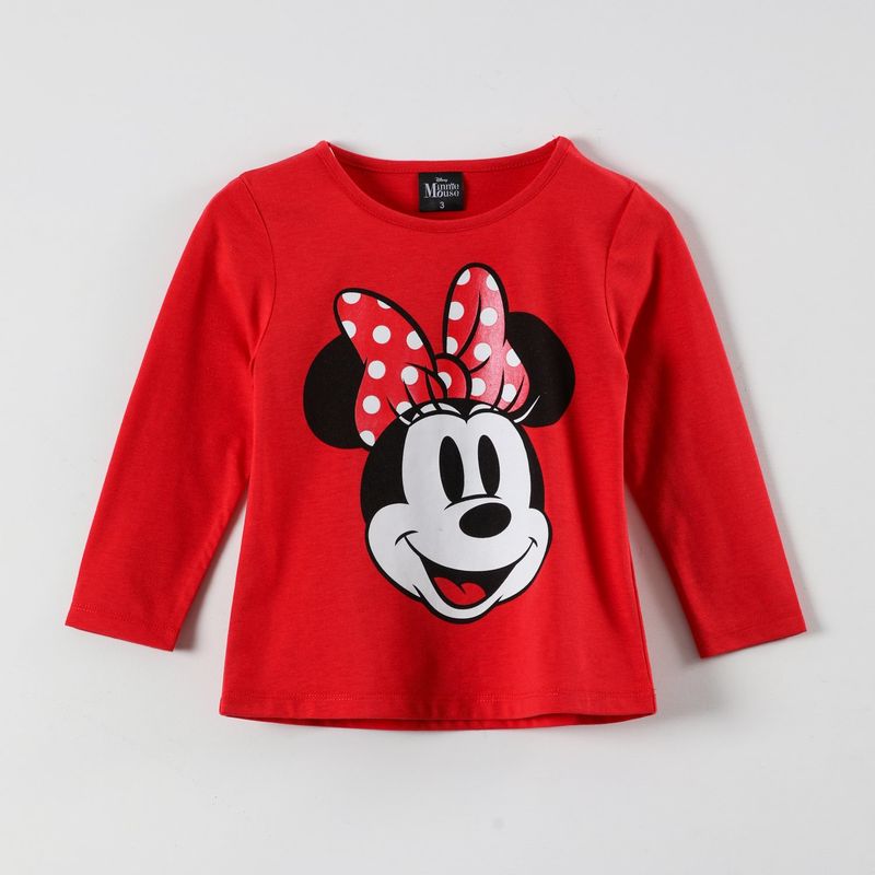DISNEY - Polera Manga Larga Niña Minnie Classic Rojo Disney