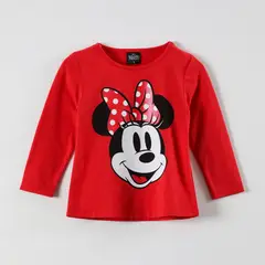 DISNEY - Polera Manga Larga Niña Minnie Classic Rojo