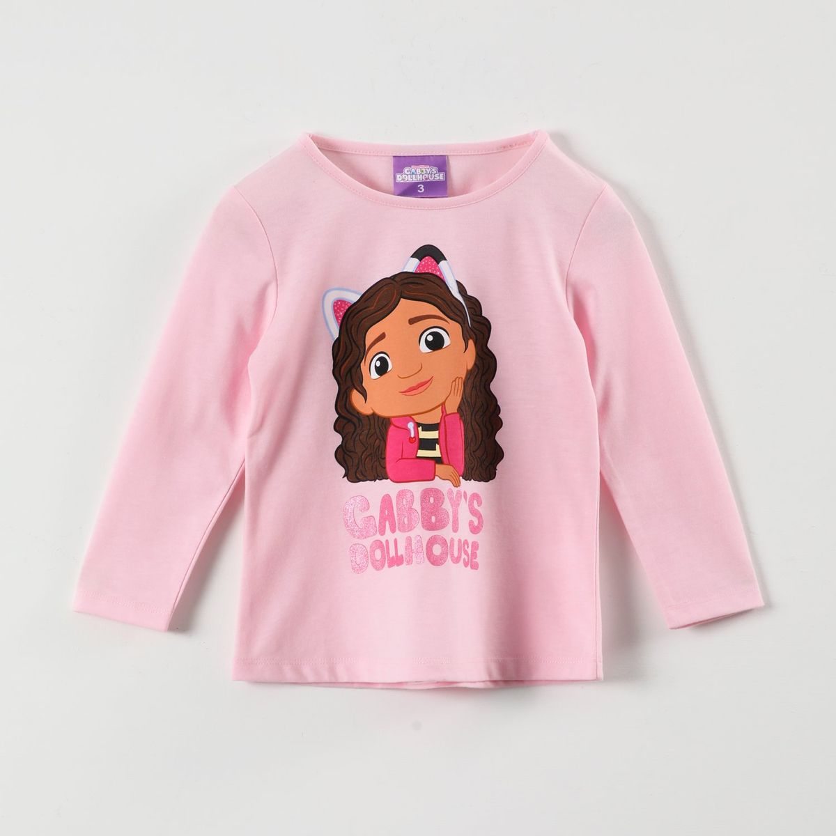 LA CASA DE GABBY - Polera Manga Larga Niña Gabby´S Rosado Gabby Doll House
