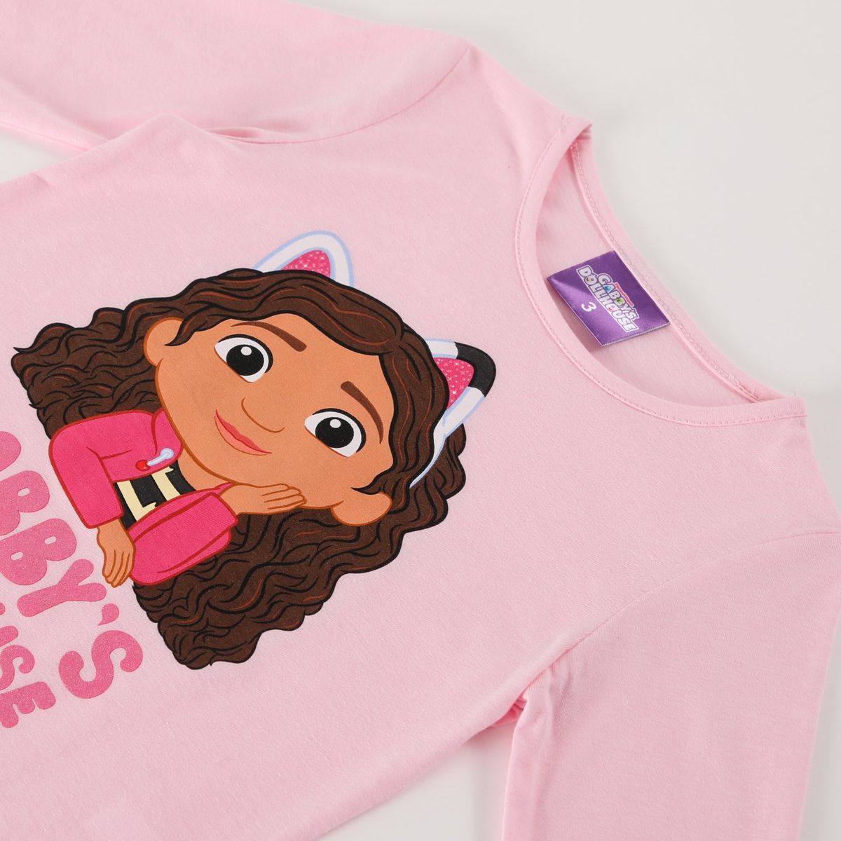 LA CASA DE GABBY - Polera Manga Larga Niña Gabby´S Rosado Gabby Doll House