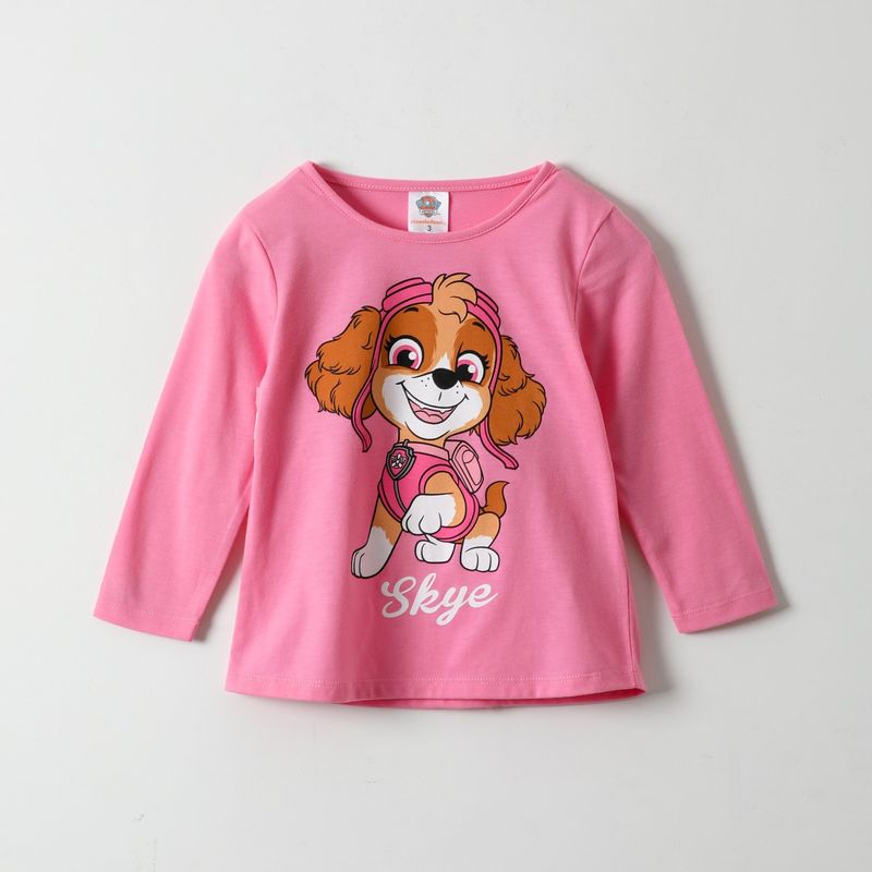 PAW PATROL - Polera Manga Larga Niña Pinky Skye Rosado Paw Patrol