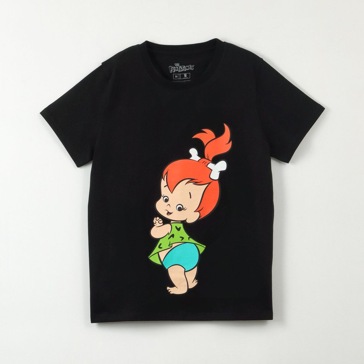 HANNA BARBERA - Polera Manga Corta Mujer Pebbles Negro Hanna Barbera