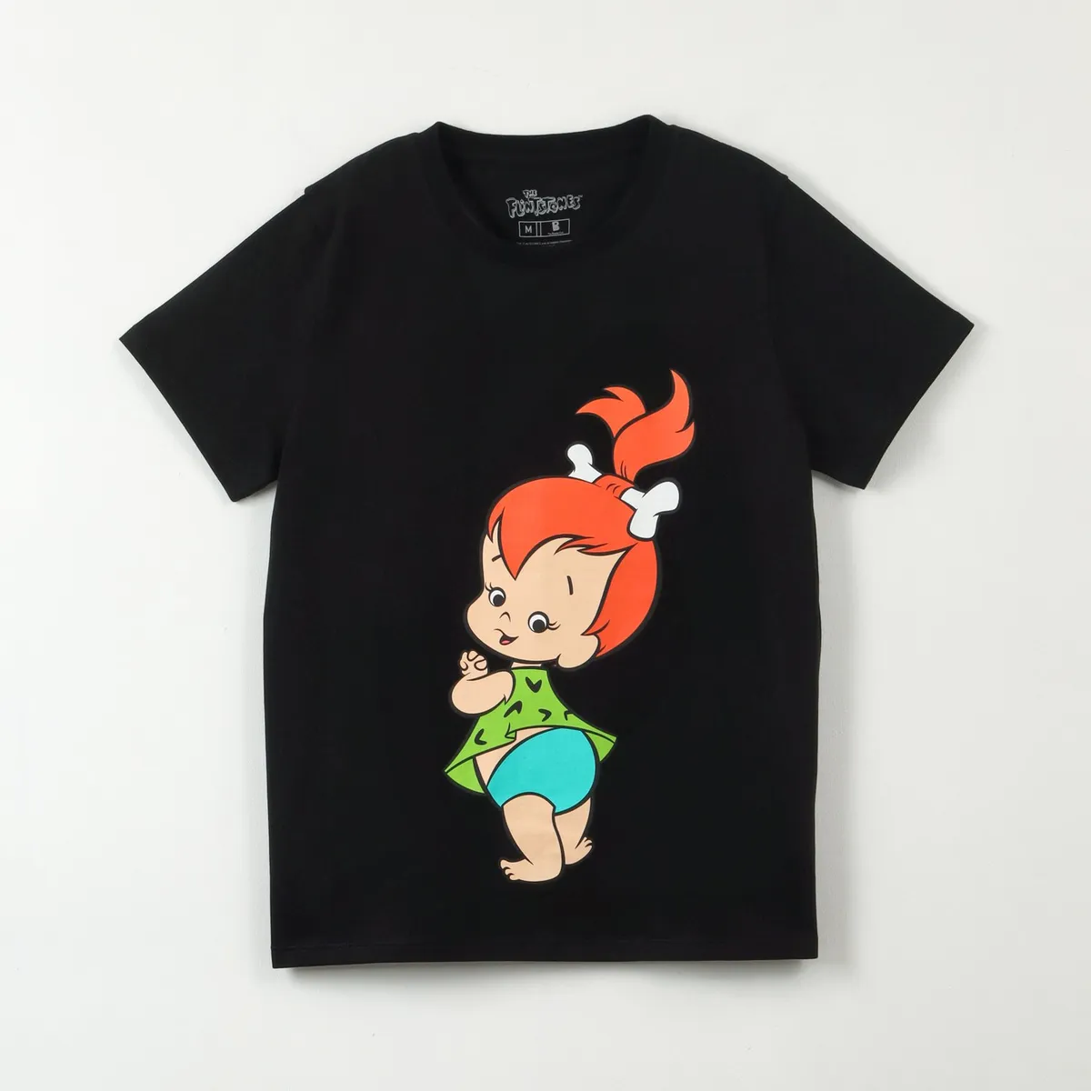 HANNA BARBERA - Polera Manga Corta Mujer Pebbles Negro Hanna Barbera