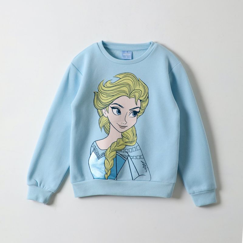 DISNEY - Poleron Niña Frozen Dibujo Celeste Disney