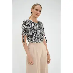 MA GRIFFE - Polera Manga Corta Negro Mujer Magriffe