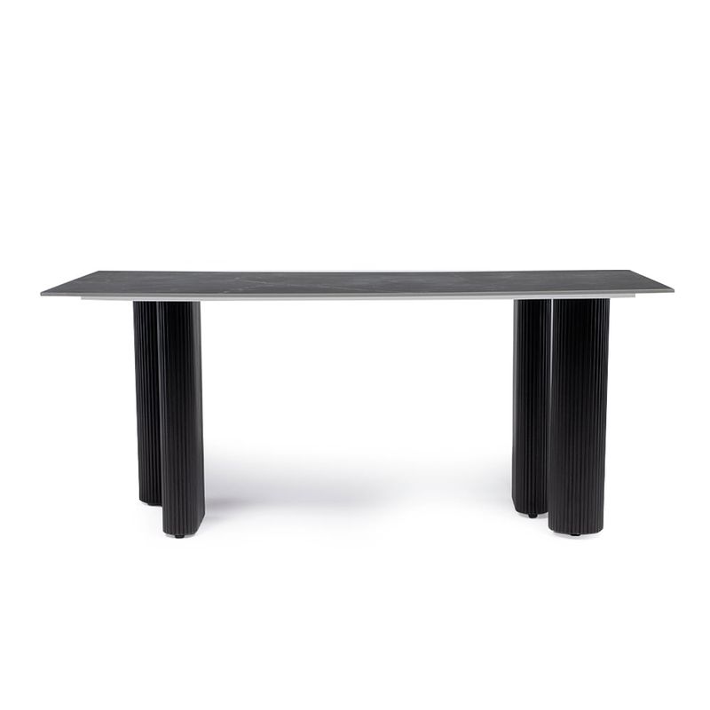 THE POPULAR DESIGN - MESA COMEDOR OBLO NEGRA