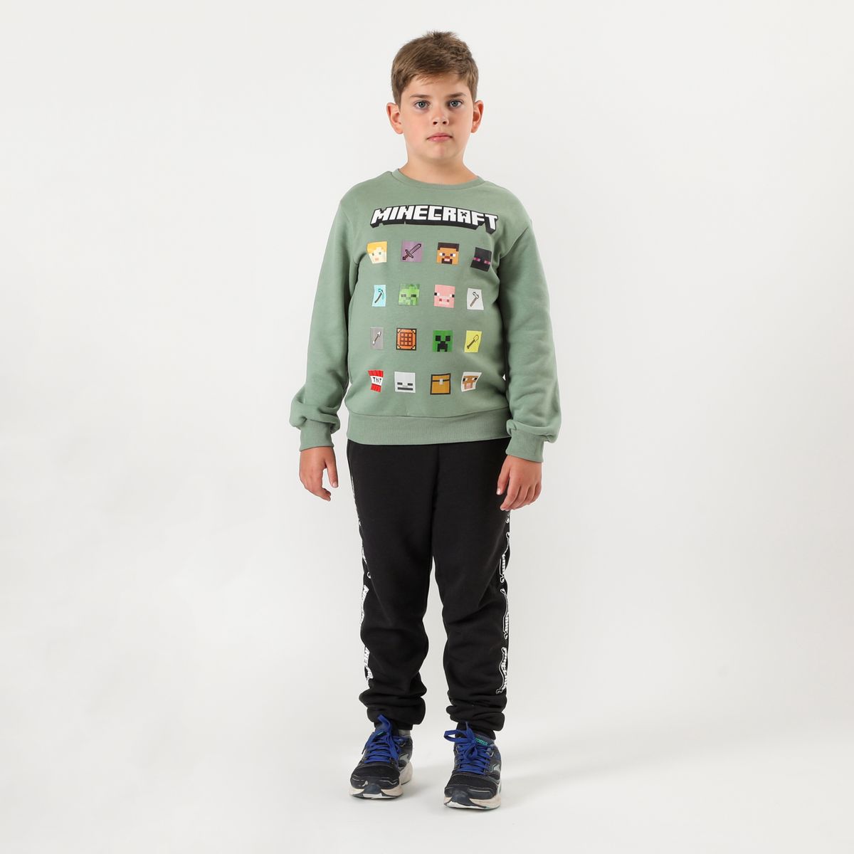 MINECRAFT - Buzo Niño Cuadros Verde Minecraft
