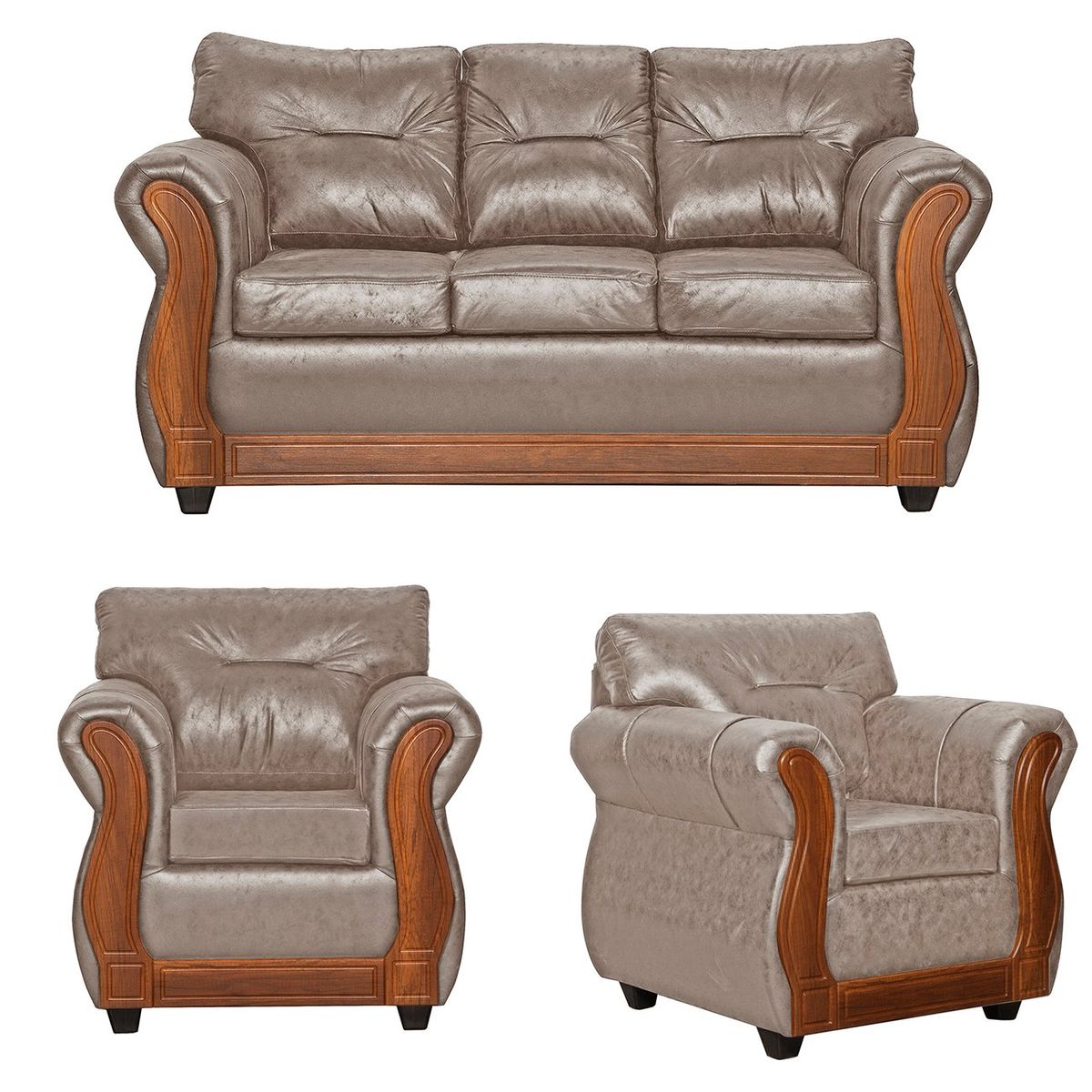 BLACK FACTORY - Juego de Living 3 1 1 Toronto Beige